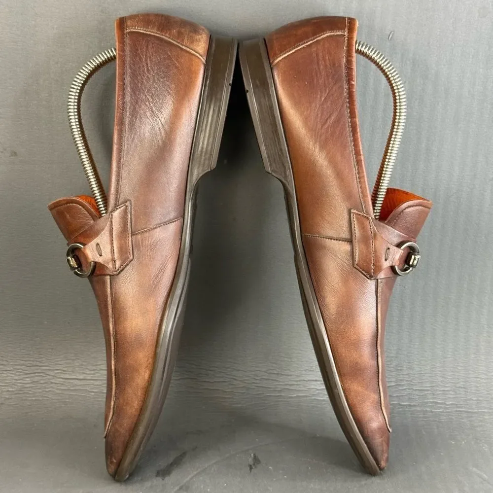 Magnanni brown leather horsebit loafer slip-on shoes men’s size 10